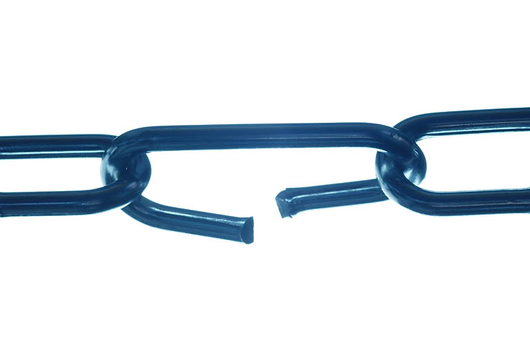 Chain with broken link